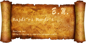 Bajári Marót névjegykártya